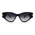 thumbnail image 4 of Womens Thick Temple Mod Cat Eye Plastic Fashion Sunglasses Black Silver - Smoke, 4 of 5