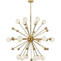 KCO Lighting Modern Gold Globe Sputnik Chandelier, 18-Light Contemporary Milk Glass Ball Round Pendant Light