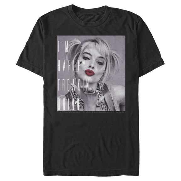 Men's Birds of Prey I'm Harley Freakin' Quinn Graphic Tee Black X Large