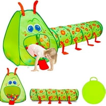 Kiddzery 2-in-1 Caterpillar Pop Up Tent Toddler Playhouse Set with Play Tunnel