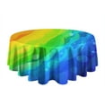 thumbnail image 5 of Rainbow Tie Dye Wave Pattern Round Tablecloth 60"x60",Wrinkle Wipeable Table Cloth for Kitchen Dining Room Picnic Patio Party, 5 of 6