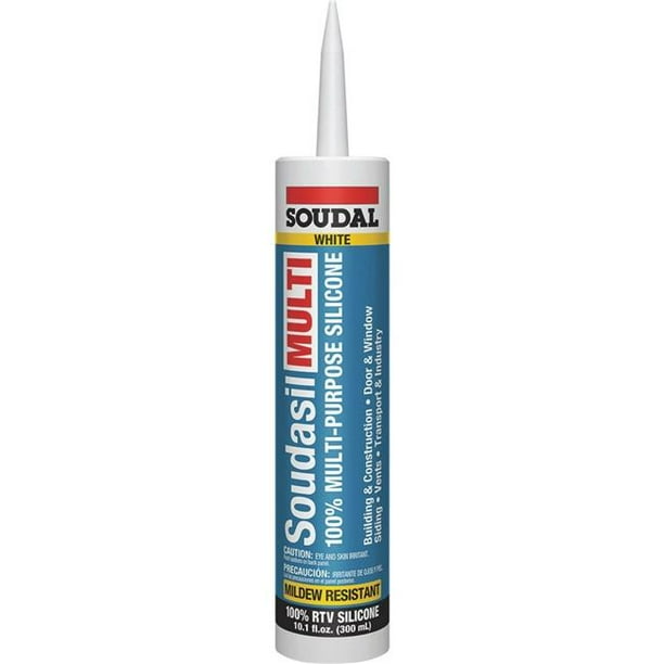 Soudal Accumetric 146726 10.1 oz Mildew Resistant Silicone, White Pack of 12