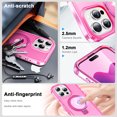 thumbnail image 5 of Allytechgroup iPhone 15 Pro Magnetic Case with Screen Protector, Ring Holder Stand Matte Transparent Back Cover Compatible with Magsafe Full Body Shockproof Case for Apple iPhone 15 Pro, Rose, 5 of 6