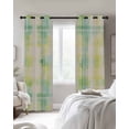thumbnail image 3 of Watercolor Stripes Blackout Curtains 96 Inch Length Green Yellow Plaid Thermal Insulated Window Curtain Window Drapes 2 Panels for Bedroom Living Room 52"Wx96"L, 3 of 9