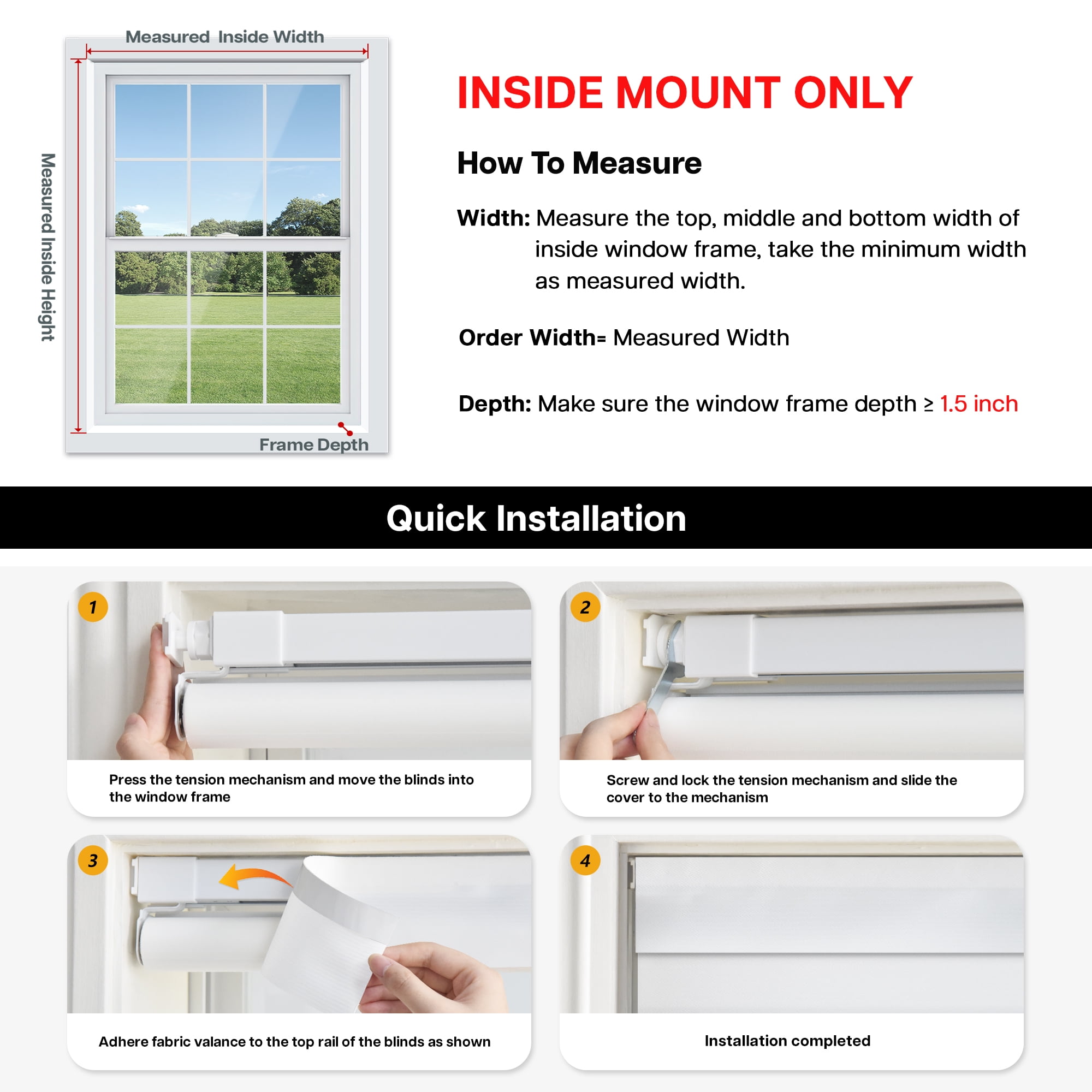 LazBlinds Cordless Zebra Blinds for Windows - Dual Layer Light Filtering & Blackout Roller Shades, Free-Stop Lift System, No Drill Easy Install, Day & Night Privacy with Valance, 35"W X 72"H, White