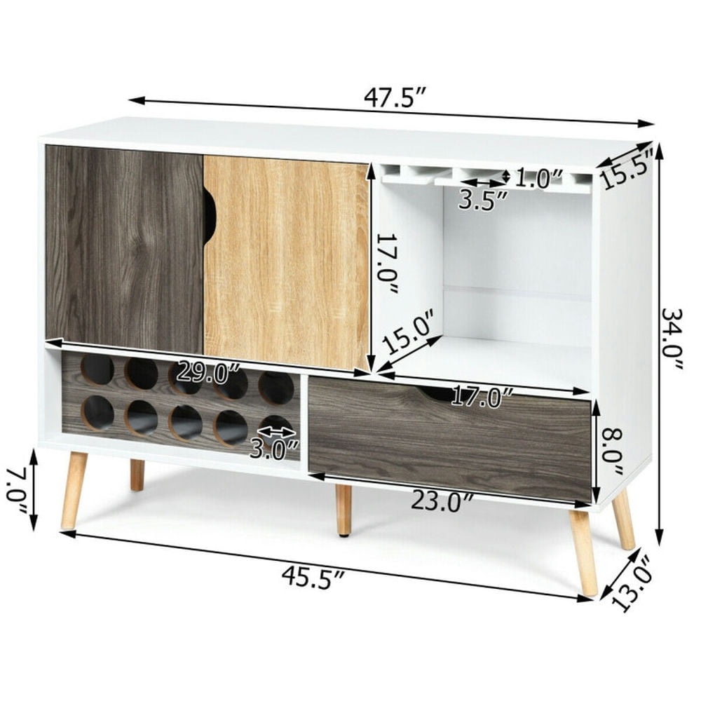 Finihen Kitchen Storage Cabinet, Buffet Sideboard, Mid-Century Buffet Sideboard Wooden Storage Cabinet, for Dining Room, Kitchen, Living Room, Gray Finihen Kitchen Storage Cabinet, Buffet Sideboard, Mid-Century Buffet Sideboard Wooden Storage Cabinet, for Dining Room, Kitchen, Living Room, Gray