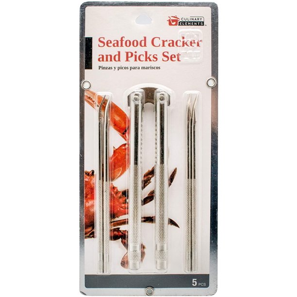 Culinary Elements Stainless Steel Seafood Cracker and Pick 5 Piece Set