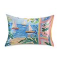 thumbnail image 7 of Yayeee Pillowcase Standard Size Set of 2 Satin Wrinkle Resistant Pillow Case, Blue Seaside, 7 of 7