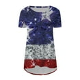 thumbnail image 4 of Lilgiuy Women Casual T-shirt Independence Day Printed Round Neck Blouse Short Sleeve Pullover Tops, 4 of 4