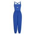 thumbnail image 4 of RYRJJ Womens Athletic Romper Workout Onesie Hiking Jumpsuit Running Outfits One Piece Activewear with Pockets(Dark Blue,M), 4 of 5