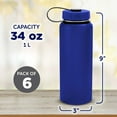 thumbnail image 5 of Stainless Steel Sports Bottles with Lids 34 oz. Set of 6, Bulk Pack - BPA Free, Great for Gym, Hiking, Picnic or School - Blue, 5 of 5
