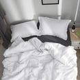 thumbnail image 6 of Simple&Opulence 100% Linen Duvet Cover Set-Pure Natural Washed Flax 2 Pieces Bedding Set, 1 Duvet Cover 68 x 86 Inches & 1 Pillowcase-Solid Color Collection, Soft & Cozy, Cooling Bedding- White, Twin, 6 of 8