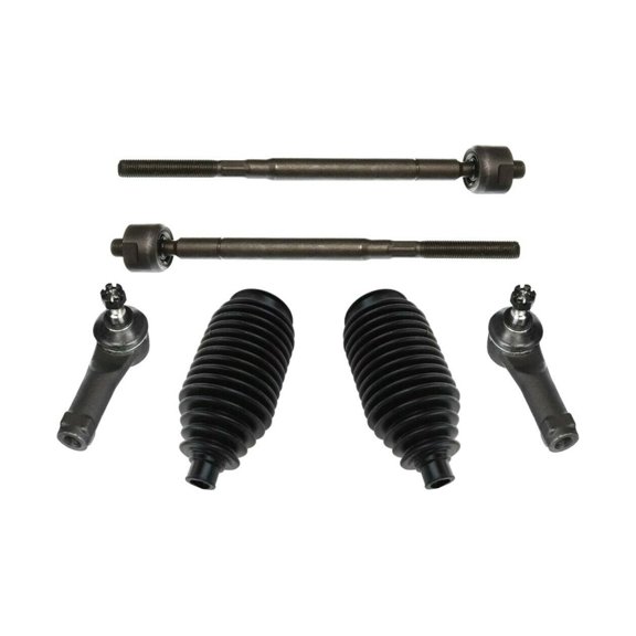 6 Piece Front Outer & Inner Tie Rod Ends with Steering Gear Bellow Left Right Side Fits select: 2002-2004 HONDA ODYSSEY