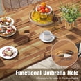 thumbnail image 4 of Gymax 67'' Heavy-Duty Rectangle Table Acacia Wood Dining Table w/ Umbrella Hole Patio, 4 of 4