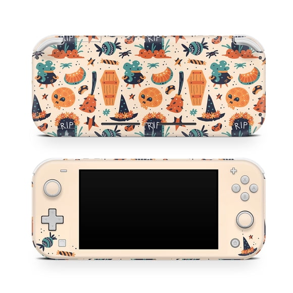 TACKY DESIGN Peau d'Halloween Compatible avec Nintendo Peau Compatible avec Switch lite Peau Citrouille Switch lite Autocollants Vinyle Autocollant 3 m Couverture Enveloppante Complète