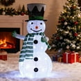 thumbnail image 5 of Snowman 3D Christmas Collapsible Decorations，Lighted Outdoor Xmas Large Snowman Garden Décor，Pre-Lit for Indoor/Outside Yard Holiday Decoration (red), 5 of 6