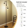thumbnail image 4 of DRNANLIT 3-Light Industrial Floor Lamp with Clear Glass Shades, Black Standing Floor Lamp with Foot Switch, E26 Base, 67" Tall Floor Lamp for Living Room Bedroom Office, 4 of 7
