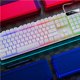 thumbnail image 4 of Matsuzay Teclado mecánico con luz de fondo de respiración colorida juego con cable 104 piezas de teclado de botones Juegos de teclado y mouse para computadora Blanco, 4 of 6