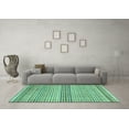 thumbnail image 3 of Ahgly Company Machine Washable Indoor Rectangle Oriental Turquoise Blue Modern Area Rugs, 8' x 12', 3 of 4