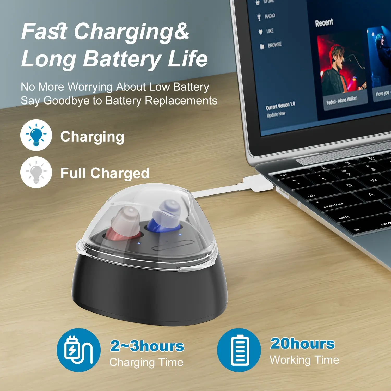 Rechargeable Hearing Aids For Seniors With Noise Canceling,Hearing Amplifier For Adults,Digital In Ear Hearing Aids, Hearing Assist Devices With Volume Control Magnetic Contact Charging Box