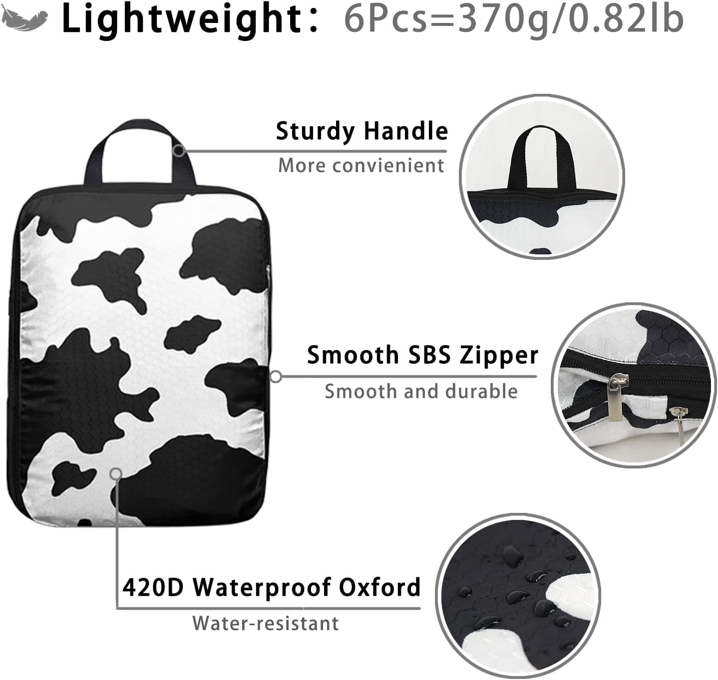 6 Pcs Compression Packing Cubes Travel for Suitcases, Luggage Organizer Nylon Washable Storage Bags Set - Packaging Cubes for Backpack Travel Perfect for Women Clothes Carry-Ons and Storage