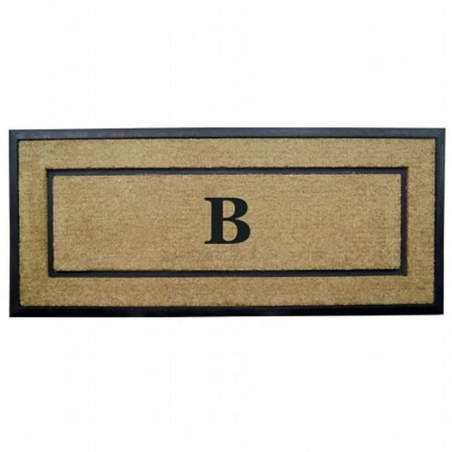 Nedia Home 18106B 24 x 57 in. Coir & Rubber Frame Mat Monogrammed B