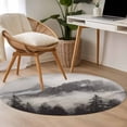thumbnail image 5 of National Parks 3ft Area Rug, Canadian Smokey Mountain Cliff Idyllic Washable Non-Slip Small Round Rugs for Entryway Bedroom Kitchen, Soft Circle Carpet for Dining Room, Playroom Nursery Rug, 5 of 9