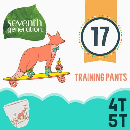 Seventh Generation Free & Clear Size 4T/5T (XL), 38+ lbs Potty Training Pants, 17