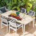 thumbnail image 2 of Sunflower Truck Table Cloths for 5 Foot Rectangle Tables, Yellow Floral Summer Botanical Elegant Pastoral Patio Waterproof Elastic Fitted Tablecloths, Washable Rectangular Table Cover for Camping, 2 of 8