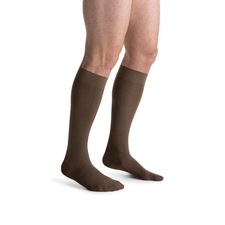 JOBST forMen Ambition Compression Socks, 30-40 mmHg, Knee High, SoftFit Band, Closed Toe, Brown, Size 6 Long
