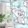 thumbnail image 4 of Koalas Leaves Blue Blackout Curtains Thermal Insulation 63 inch Grommet for Bedroom Living Room Bathroom Kitchen Windows 2 Pack, 4 of 6
