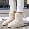 thumbnail image 6 of Knivor Cozy Winter Boots for Women Fuzzy Warm Ankle Snow Boots with Back Bow Detail Stylish Slip On Short Boots for Casual Cold Weather Outdoor Wear, 6 of 9