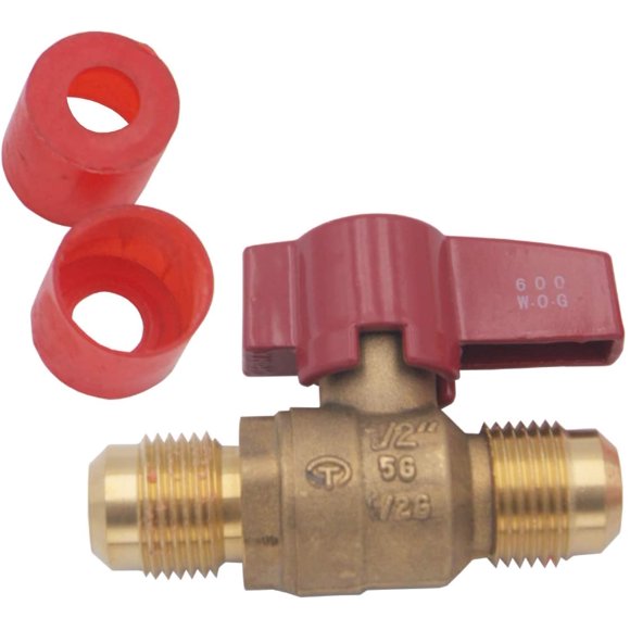 Supplying Demand 01-288 Flare Gas Line Hose Connector Gas Shut-off Valve CSA and U/L Approved (1/2" OD Flare X 1/2" OD