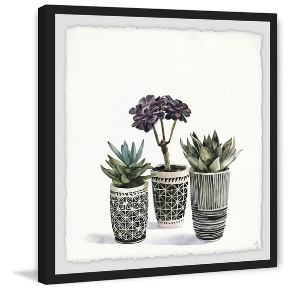 Three Pots Framed Painting Art Print, 12.00" x 1.50"