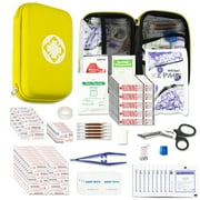 First Aid Kit Emergency Kit Camping Essentials Car-Home Yellow First-Aid Bag - 277 Piece Emergency Supplies Hiking First Aid Kit for Backpack Survival Kits for Disaster Preparedness YIDERBO