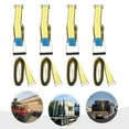thumbnail image 3 of Miumaeov Ratchet Tie-Down Straps with Flat Hooks 2" x 30' Hauling Straps with 11,000 Lbs Breaking Strength Yellow Tie Down Ratchet Flatbed Trailers Pickup Truck 4 Pack, 3 of 16