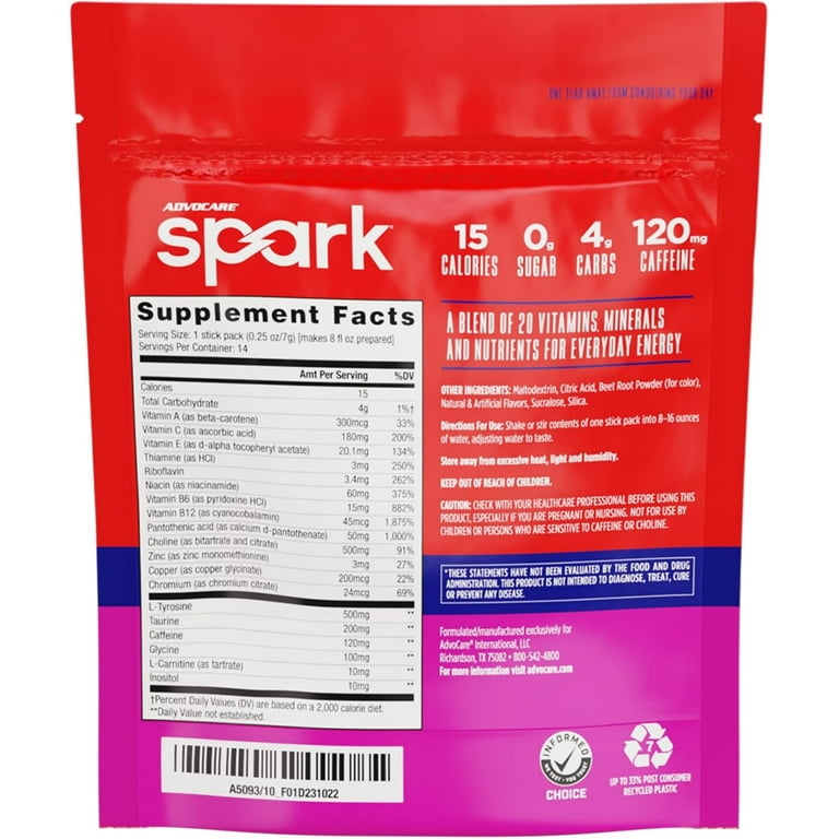 2 pack) AdvoCare Spark Energy Drink Mix – Vitamin & Amino Acid