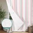 thumbnail image 6 of Pink Stripes Shower Curtain - Water Repellent Fabric Shower Curtains Washable, Vertical Stripe Minimalist Farmhouse Decorative Polyester Cloth Bathroom Curtains Modern Bath Decor 36"x72", 6 of 8
