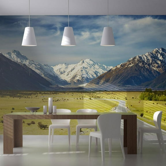 Tiptophomedecor Landscape Wallpaper Wall Mural - Southern Alps, New Zealand