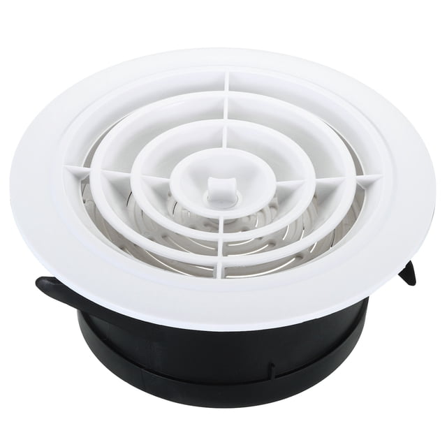 Unique Bargains 5 Inch Round Air Vent, Adjustable Ceiling Diffuser Grill Cover ABS Louver Soffit Vent with Screen Rotate Type