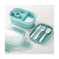 thumbnail image 4 of Adult Stackable Bento Lunch Box 3 Layers Leak-Proof All-In-1 Bento Box Lunchbox with Utensil Sauce Dressing Containers, 4 of 7