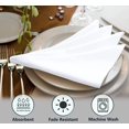 thumbnail image 4 of Ruvanti Cloth Napkins Set of 4, 18x18 Inches Napkins Cloth Washable, Soft, Durable, Absorbent, Cotton Blend. Table Dinner Napkins Cloth for Hotel, Lunch, Restaurant, Wedding Parties - White, 4 of 7