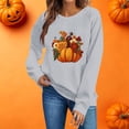 thumbnail image 7 of Hurxie Fall Pumpkins Sweatshirts for Women Long Sleeve Halloween Thanksgiving Graphic Shirt, 7 of 7