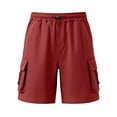 thumbnail image 5 of VBVC Women's Adjustable Elastic Waist Cargo Shorts , Summer Hiking Athletic Shorts For Women , Ladies' Knee Length Bermuda Shorts with Multi Pockets,Red,S-3XL, 5 of 7