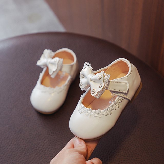 DPTALR Chaussures de Princesse Simples pour Bébés Filles avec Nœud Papillon