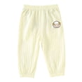 thumbnail image 3 of SROBPTY Toddler Girls Pants Solid Elastic Waist Straight Leg Breathable Casual Trousers for 1-3Y, 3 of 5