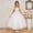 White, variant on Dress for Girls Size 7-8Y Kids Elegant Short Sleeve Round Neck Birthday Pageant Party Dress Dresses for Girls