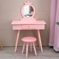 Ktaxon Kids Vanity Set, Princess Makeup Table, Pretend Play Wooden Desk