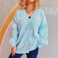 thumbnail image 1 of Hot6sl Womens Knitted Cardigan Sweater Jacket V-neck Sweater, 1 of 6