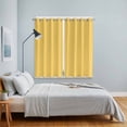 thumbnail image 4 of Pure Yellow Kitchen Curtains 84 Inch Length, Simple Solid Color Grommet Top Bedroom Living Room Curtains, Light Filtering Cafe Curtain Drapes 2 Panels Set 104''x84'', 4 of 9